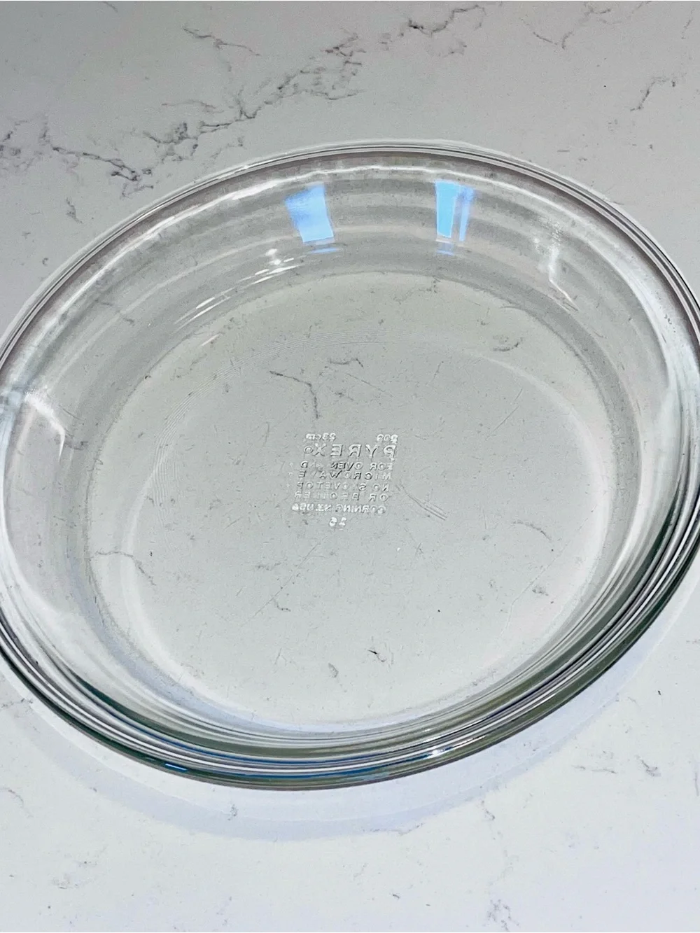 vintage clear glass Pyrex #209 Pie Plate 9” 23cm